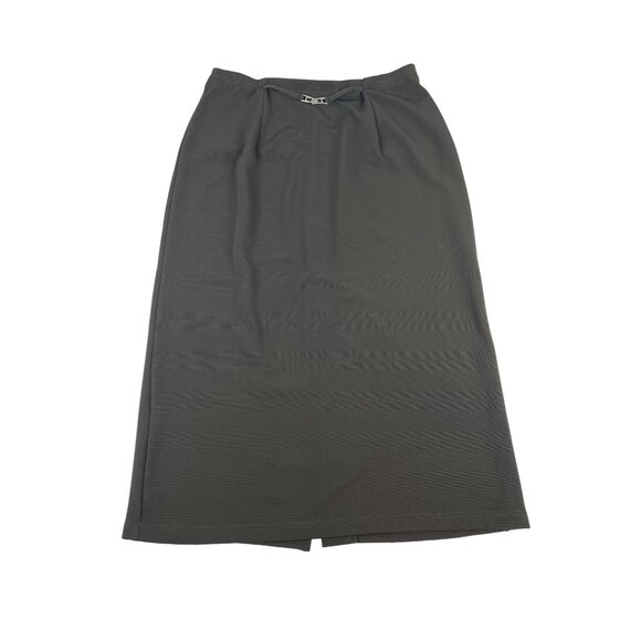 Briggs Womens Elastic Waist Midi Skirt Green Casual Modest Summer - Picture 1 of 6